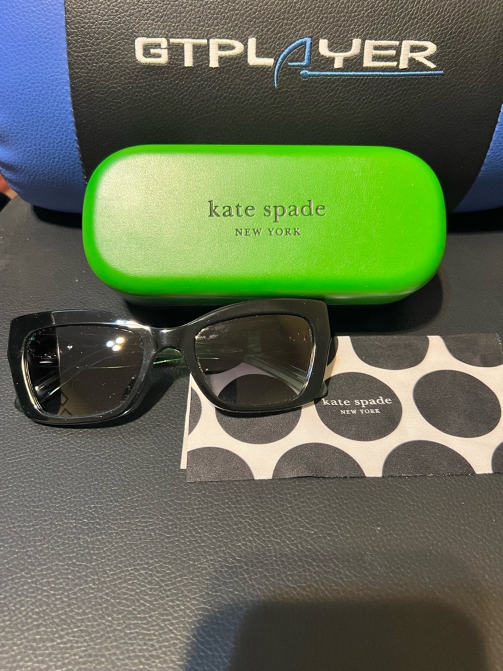 kate spade Black Sunglasses with Lime Green Case